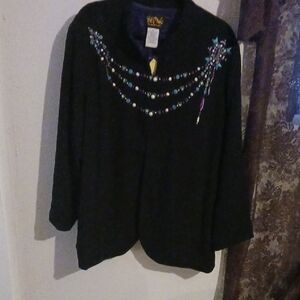 Bob Mackie Black Jacket with Colorful Beading